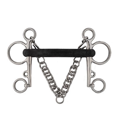 Jacks Stainless Steel Soft Rubber Mullen Mouth Pelham Bit