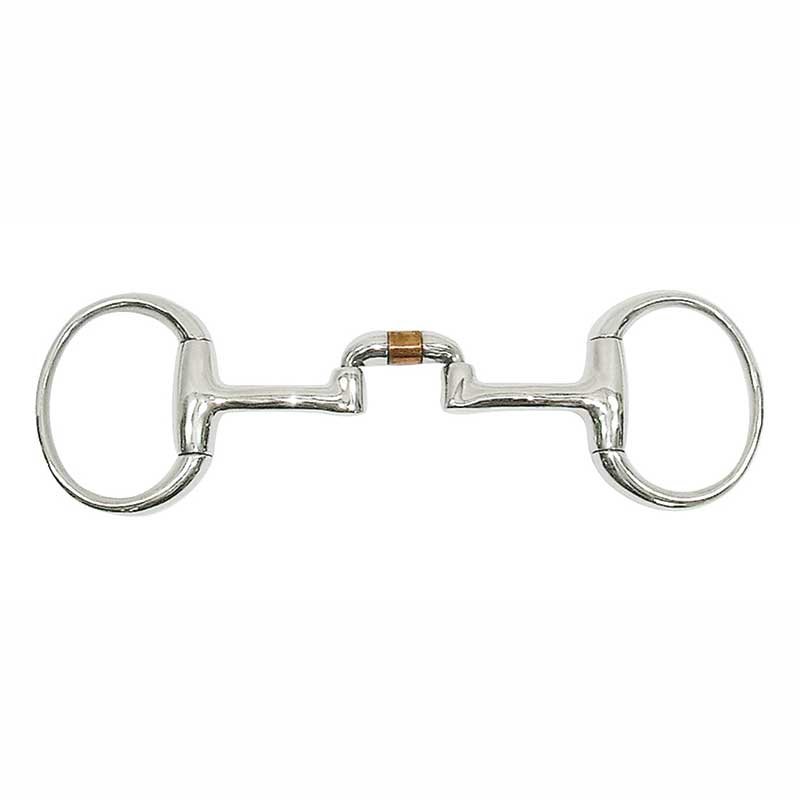 Metalab Relaxation Double Jointed with Copper Roller Eggbutt Snaffle Bit - 5 1/4"