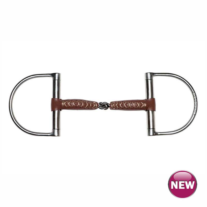 Metalab Leather Big D Pinchless Snaffle Bit