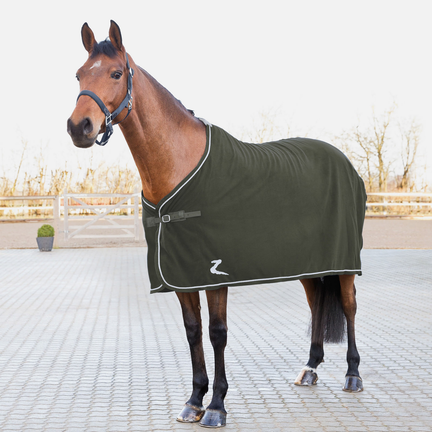Horze Fleece Show Cooler - Lichen Dark Grey/Silver
