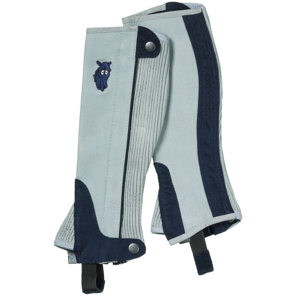 Tough1® Childs Synthetic Luxury Suede Half Chaps with Embroidered Horsehead