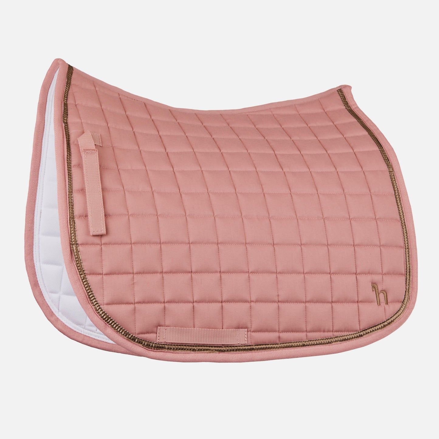 Horze Munich Dressage Saddle Pad with Metallic Piping - Rose Tan