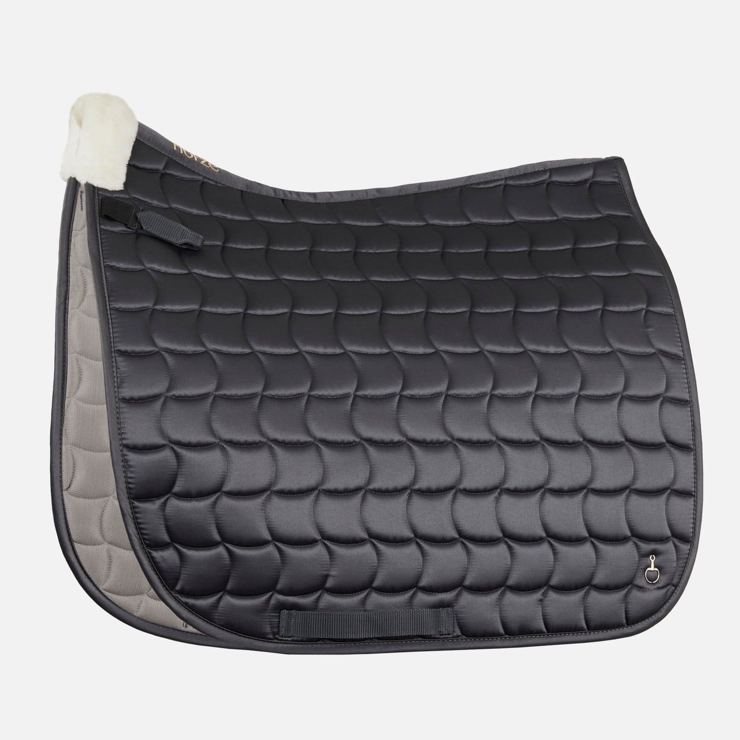 Horze Houston Comfort Fleece Dressage Saddle Pad - Charcoal Grey