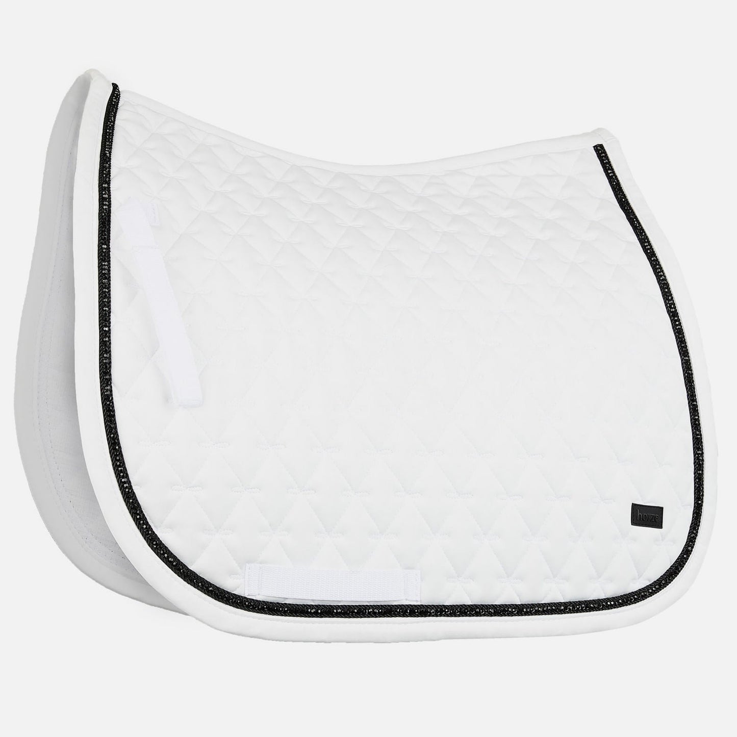 Horze Noir Pearl Corded Dressage Saddle Pad - White