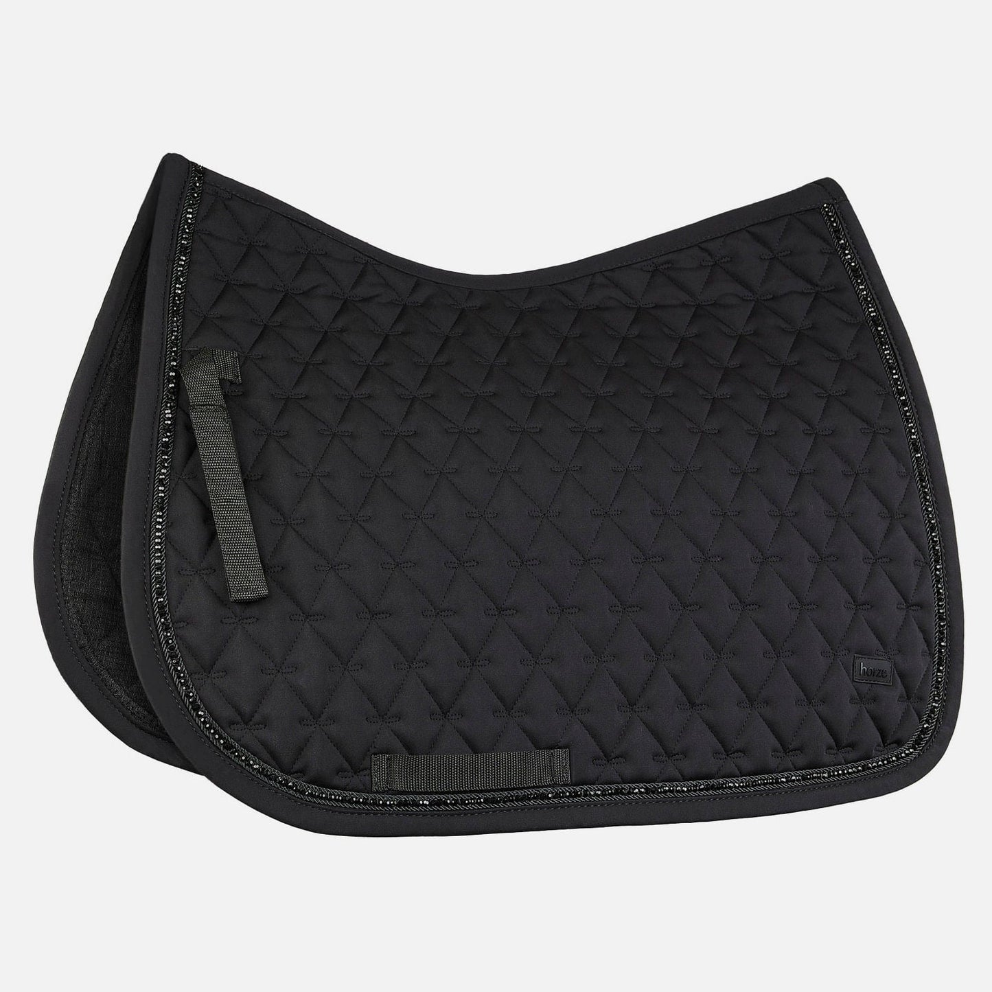 Horze Noir Jumping Saddle Pad with Black Pearls - Black
