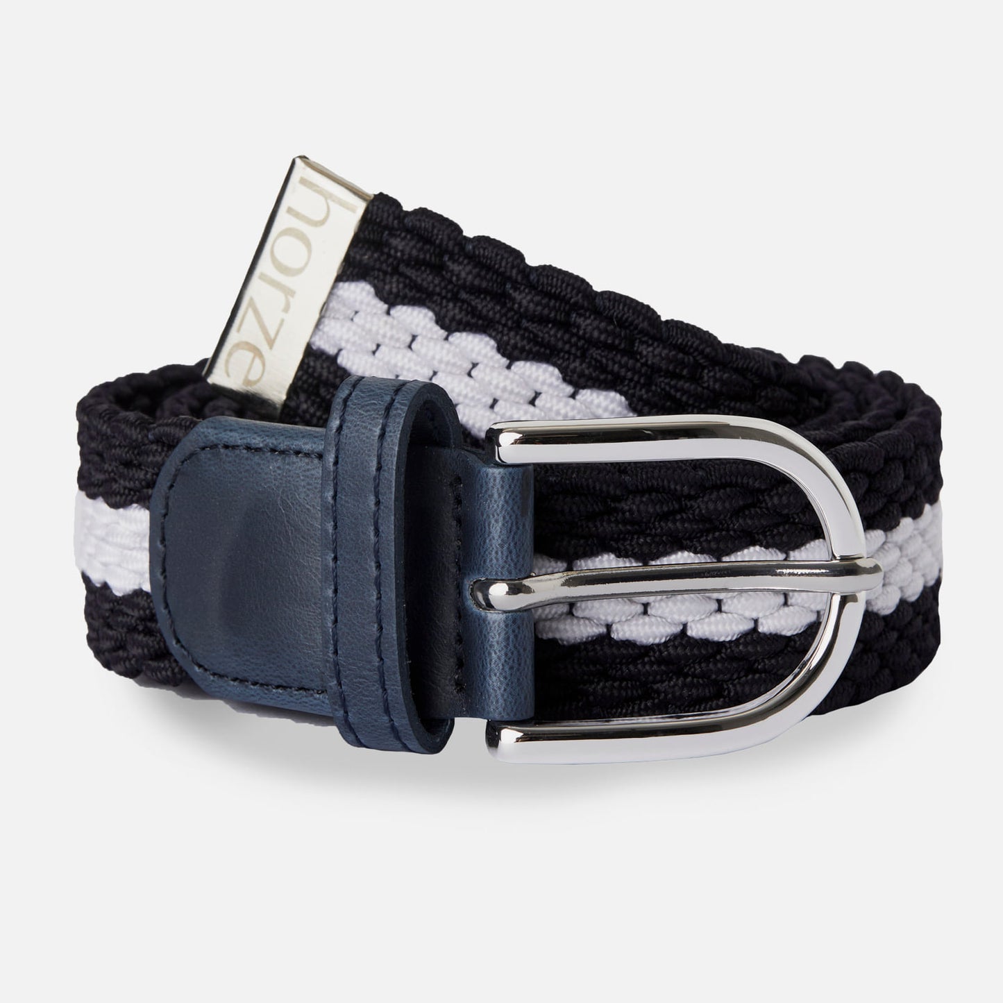 Horze Stretch Belt - Dark Navy/White