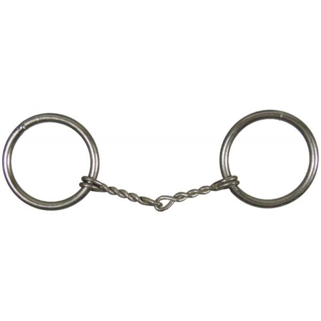 Showman® Mini Nickel Plated Loose Ring Twisted Wire Snaffle Bit - 3 1/2"