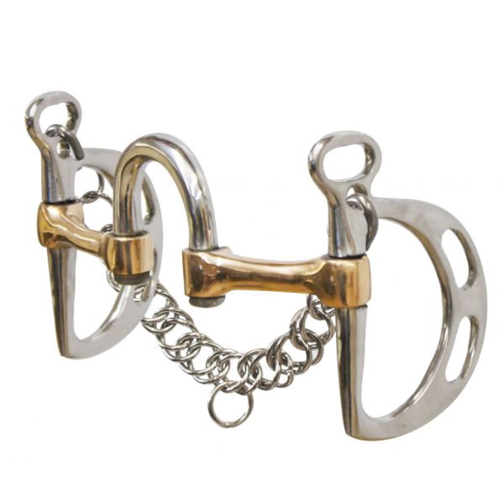 Showman® Stainless Steel Copper Swivel Port Kimberwick Bit - 5"