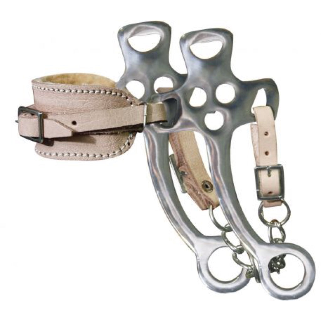 Showman® Fleece Lined Leather Hackamore