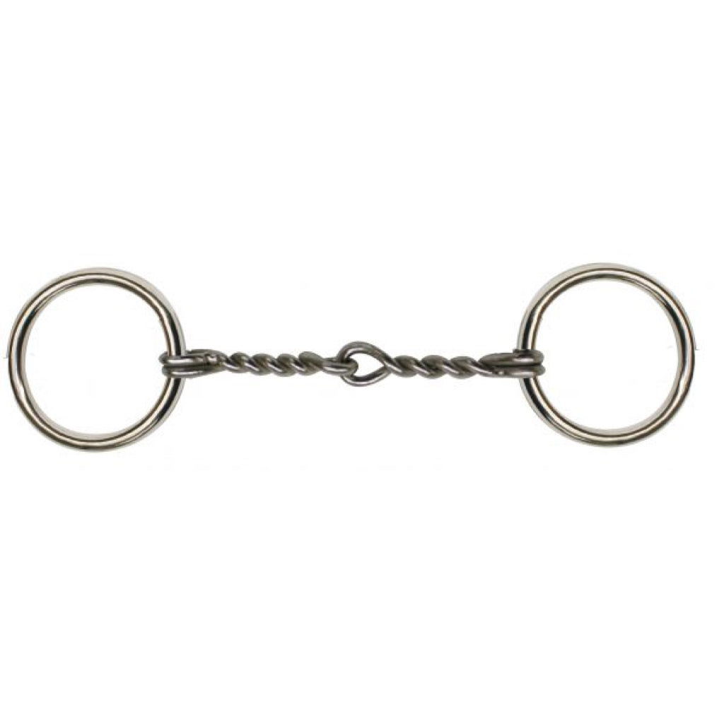Showman® Pony Chrome Plated Loose Ring Twisted Wire Snaffle Bit - 4"