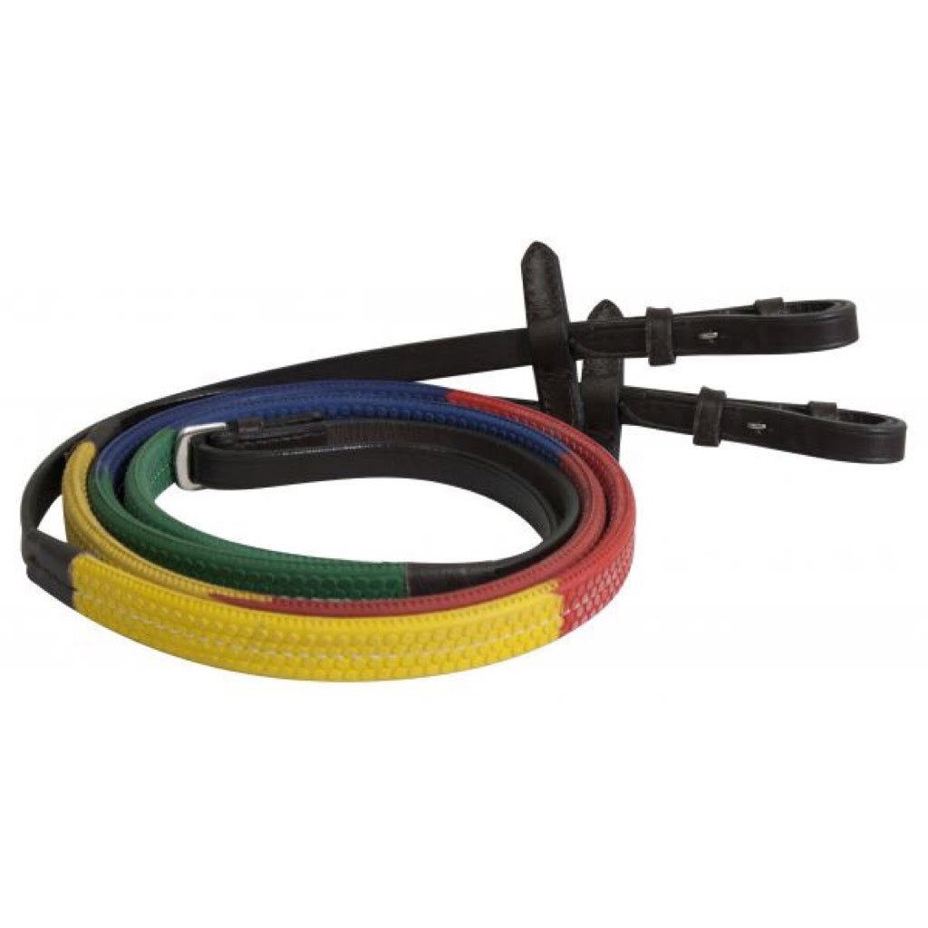 Showman® Multi Colored English Training Rubber Reins
