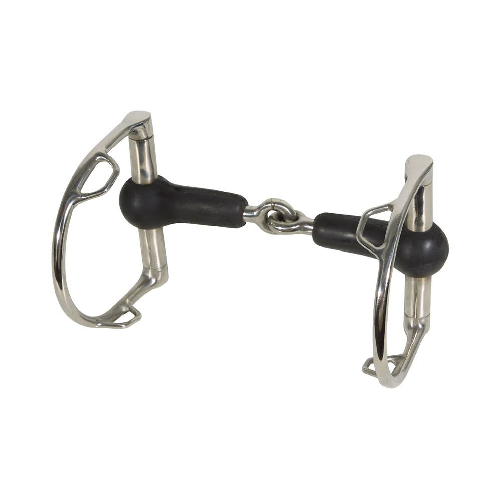 FES® Rubber D Ring Snaffle Bit with Hooks - 5"