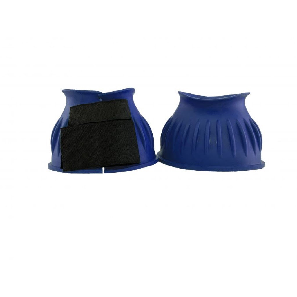 Showman® Ribbed Rubber Bell Boots with Double Closure