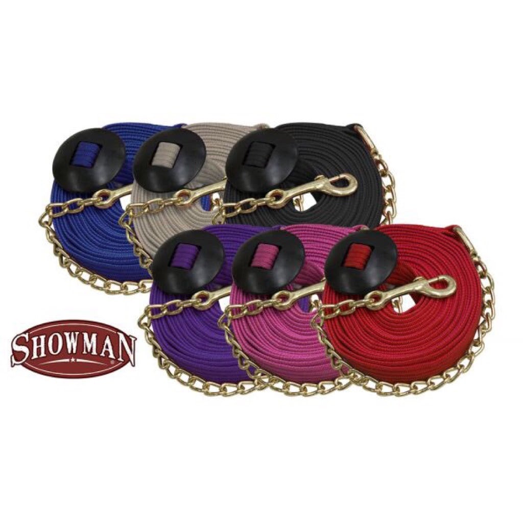 Showman® 25' Flat Cotton Web Lunge Line with Chain