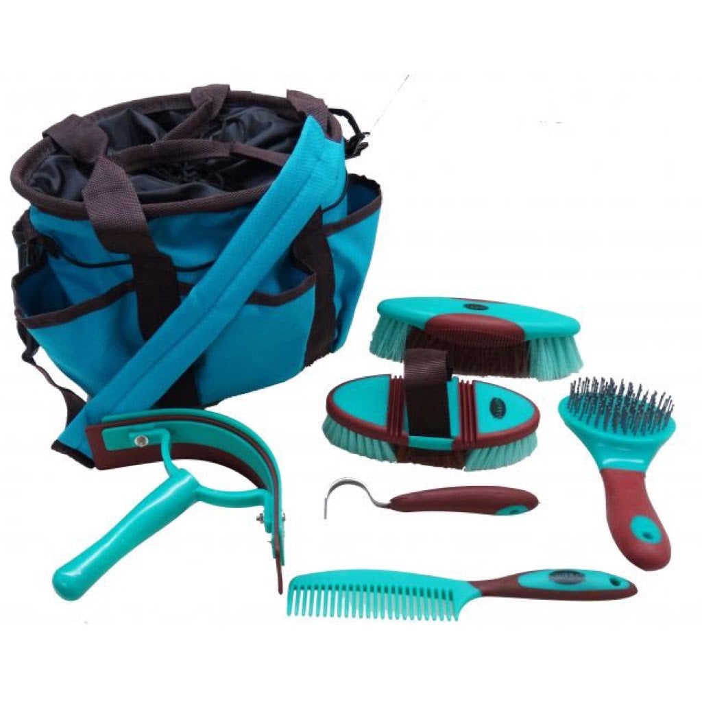 Showman® 6 Piece Soft Grip Grooming Kit - Teal