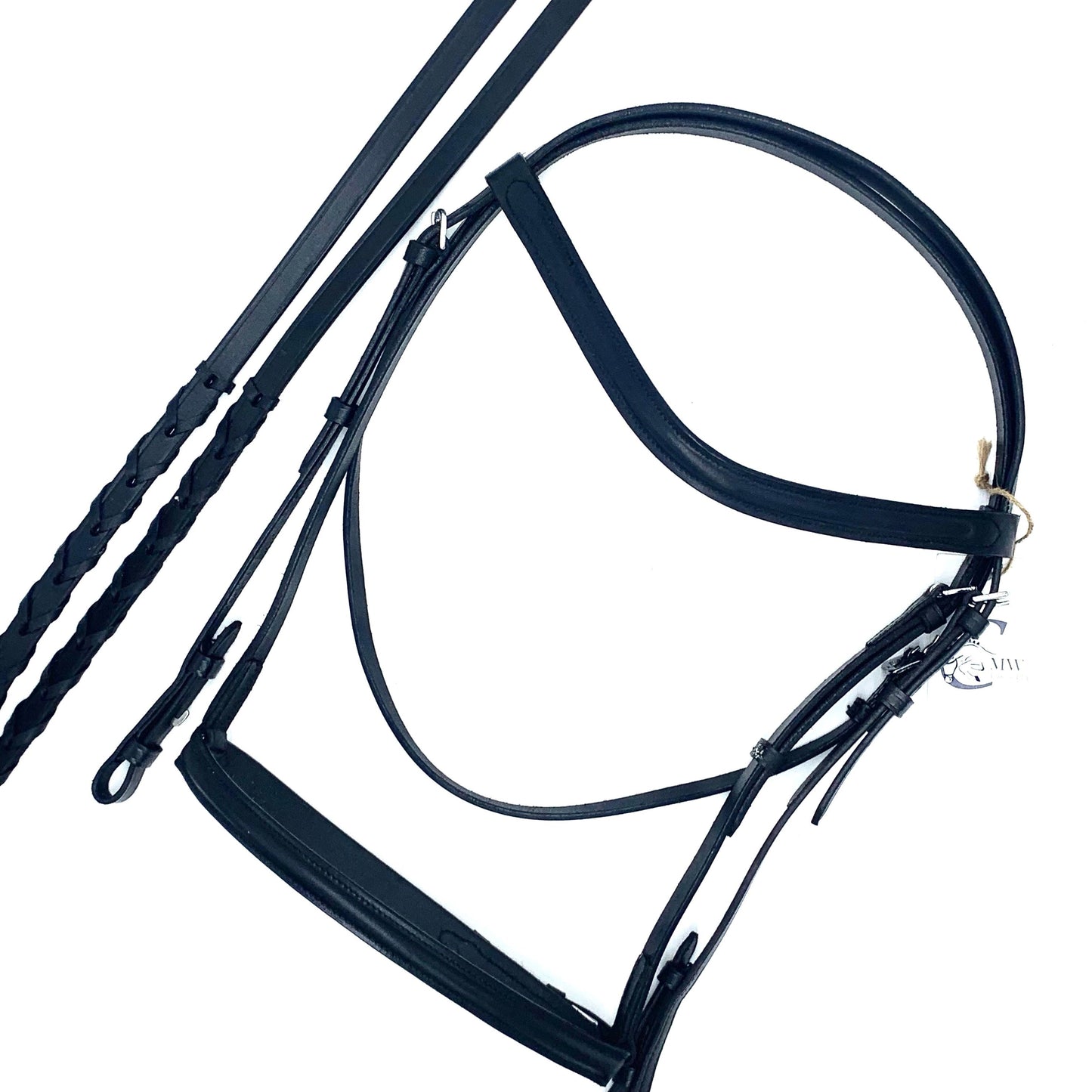 Showman® Plain Raised English Bridle - Black