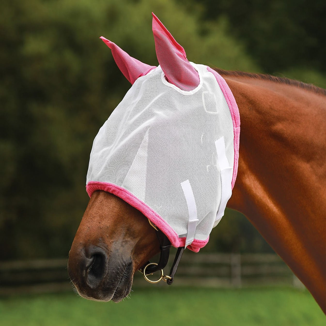 Dura-Tech® Mesh Fly Mask with Ears - Pink