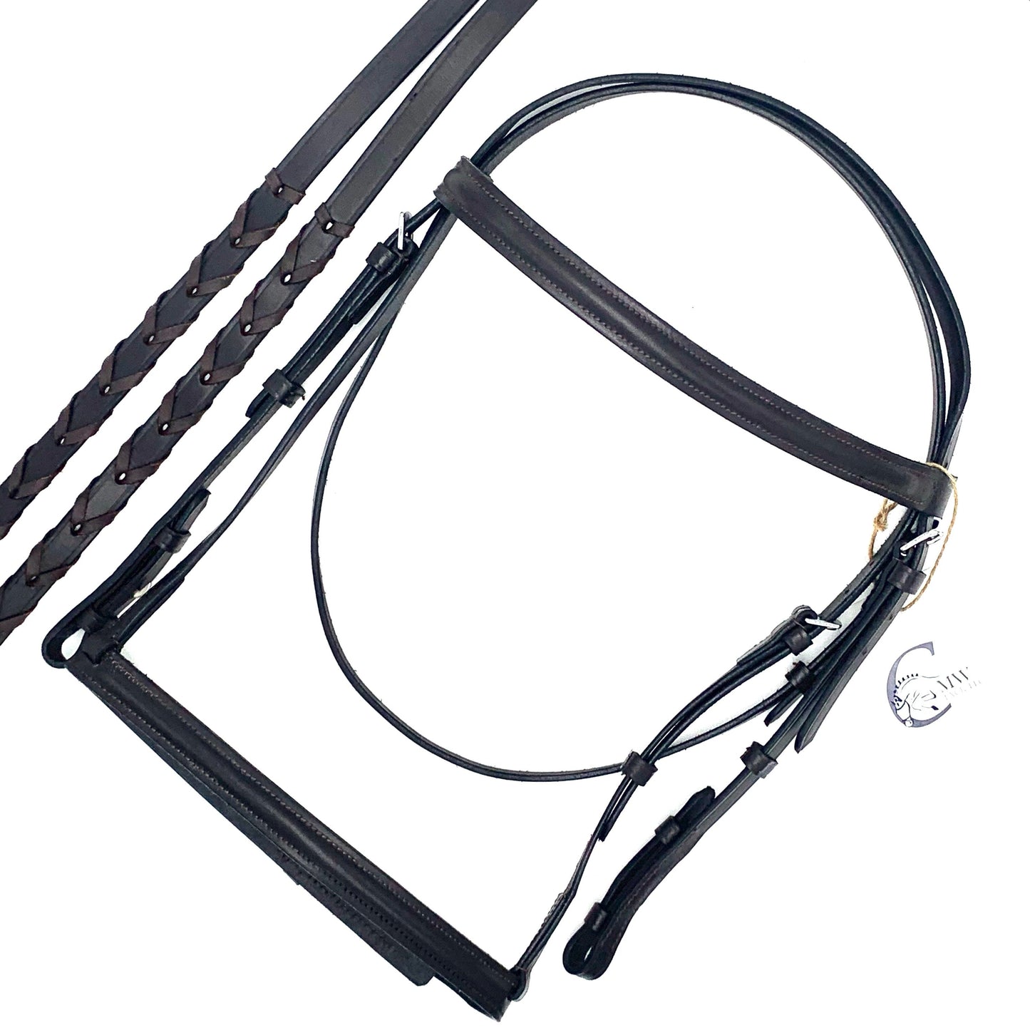 Showman® Plain Raised English Bridle - Brown