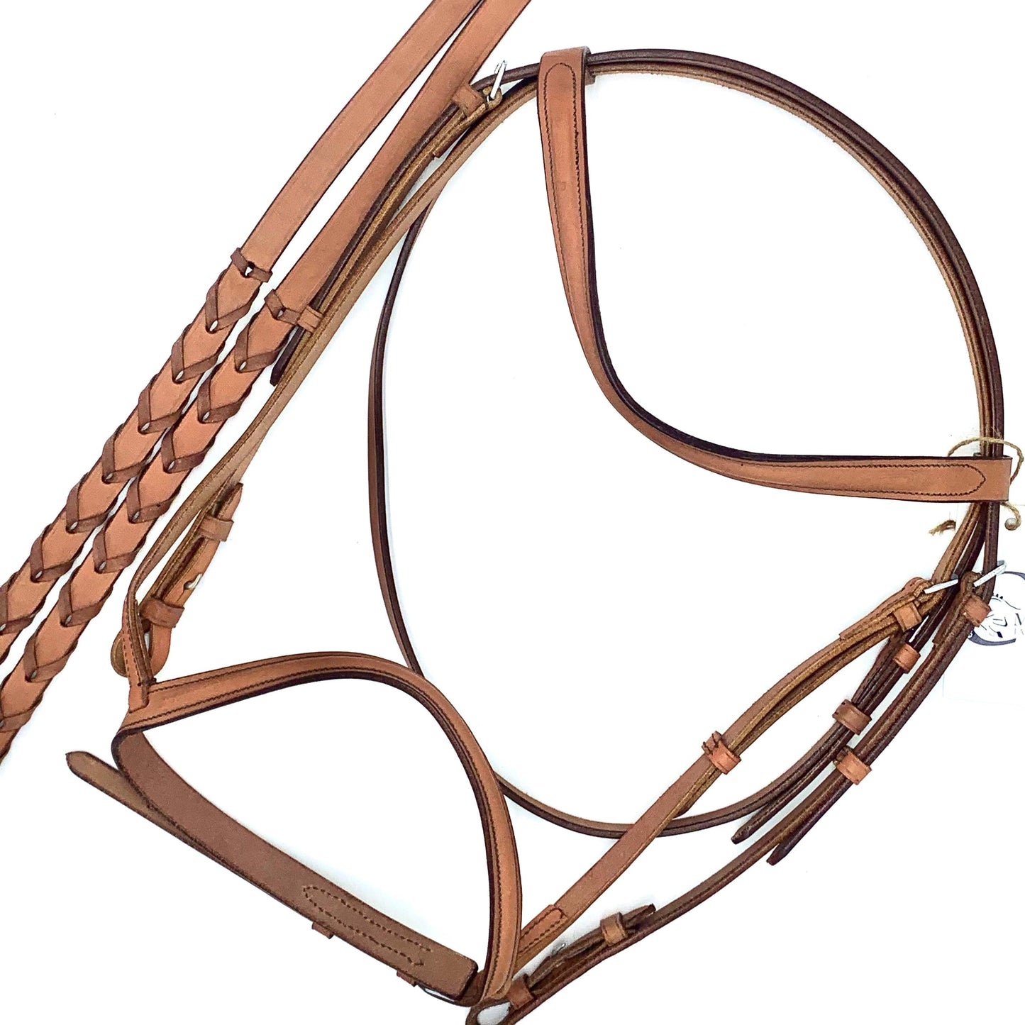 Showman® Plain Raised English Bridle - Chestnut