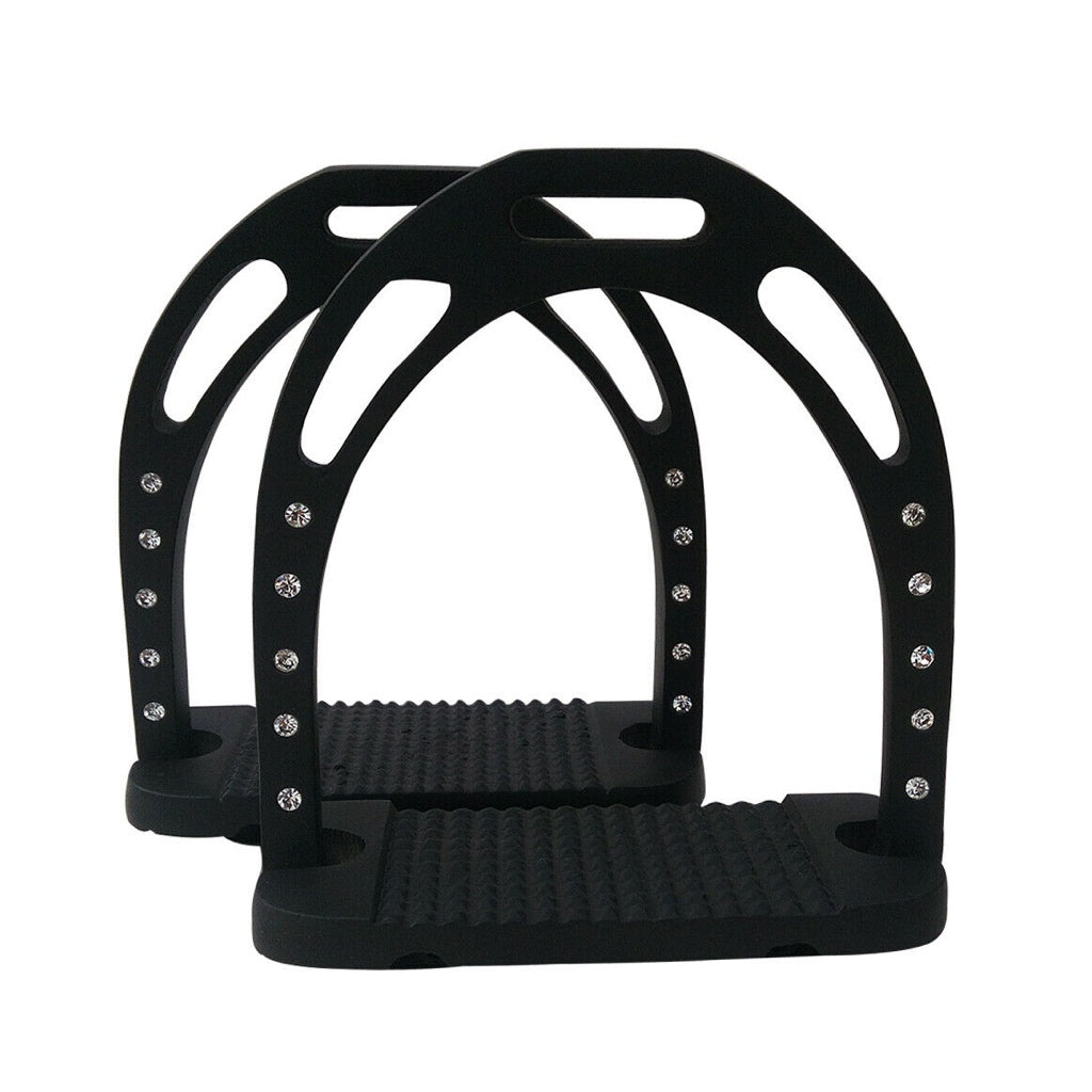 Jin Inspired Wide Bed Crystal Stirrups - Black