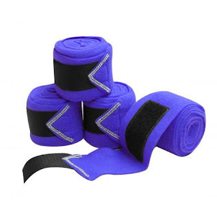 Showman® Fleece Polo Wraps with Rhinestones - Blue