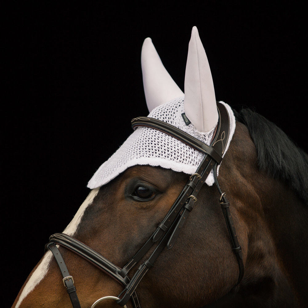 Horze Supreme Silent Ear Net - White