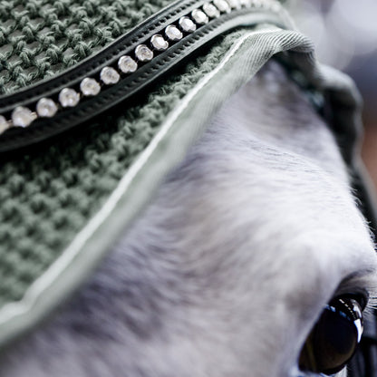 Horze Adepto Ear Net - Beetle Khaki Green