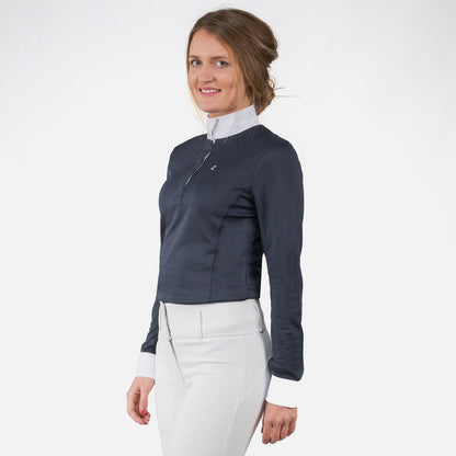 Horze Womens Blaire Long Sleeve Sun Show Shirt - Navy