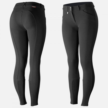 Horze Grand Prix Womens Silicone Knee Patch Breeches - Black