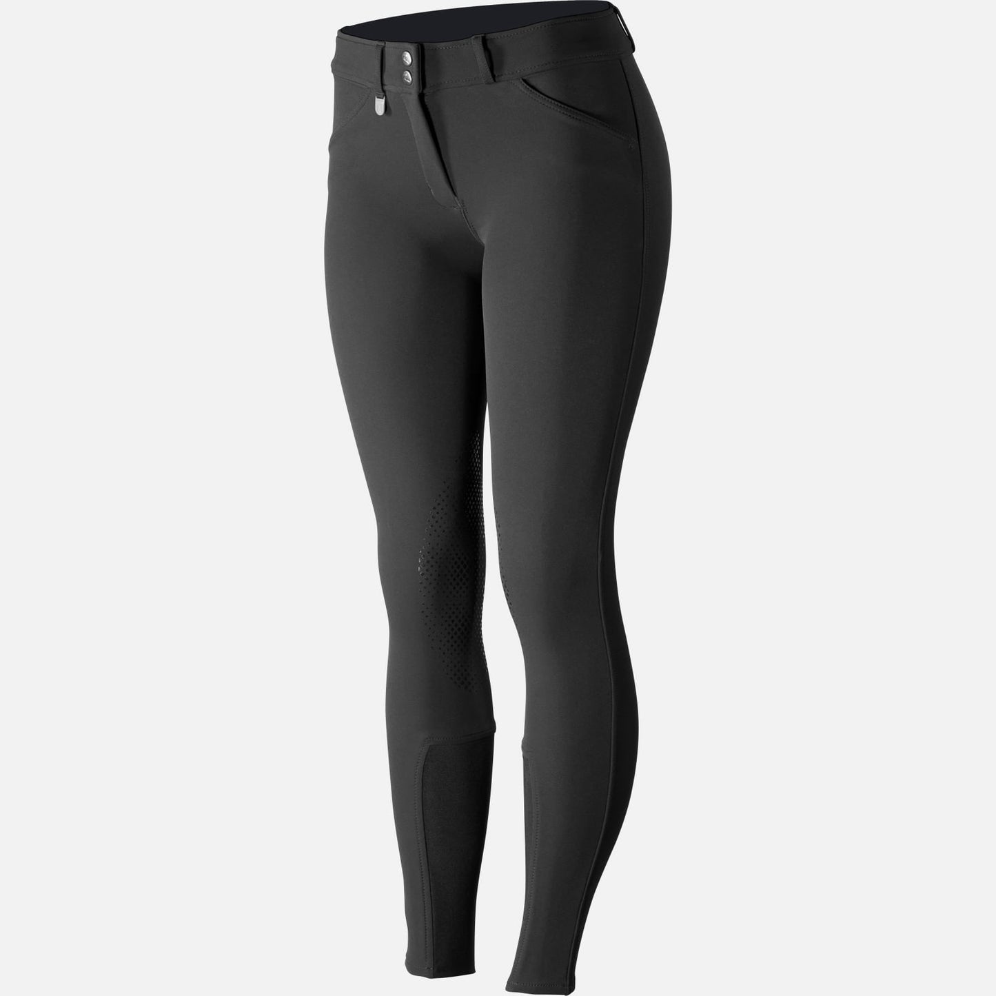 Horze Grand Prix Womens Silicone Knee Patch Breeches - Black