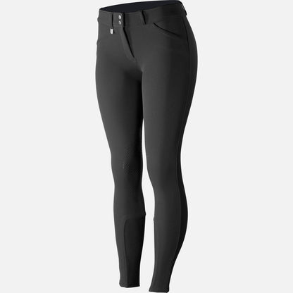 Horze Grand Prix Womens Silicone Knee Patch Breeches - Black