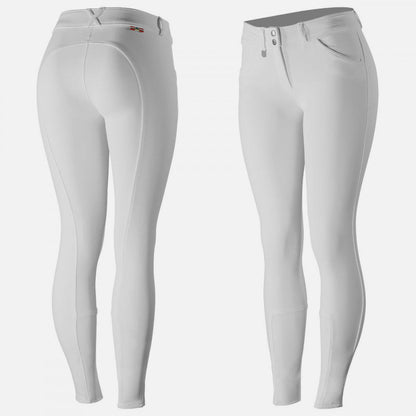 Horze Grand Prix Womens Silicone Knee Patch Breeches - White