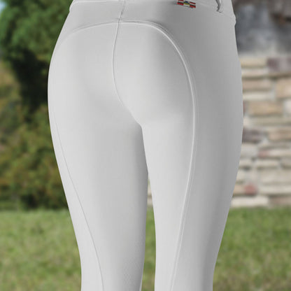 Horze Grand Prix Womens Silicone Knee Patch Breeches - White
