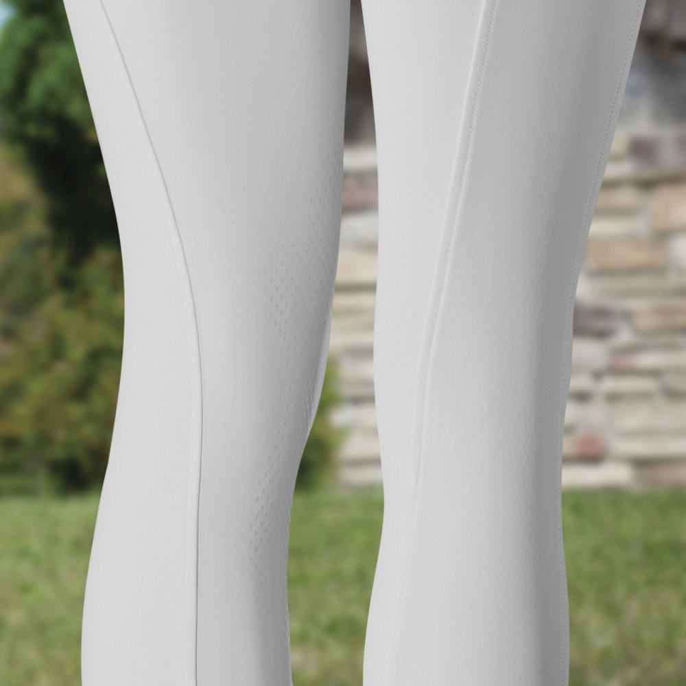 Horze Grand Prix Womens Silicone Knee Patch Breeches - White