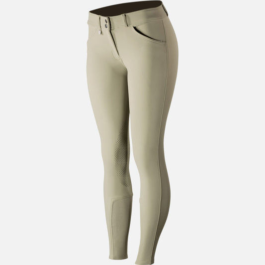 Horze Grand Prix Womens Silicone Knee Patch Breeches - Tan