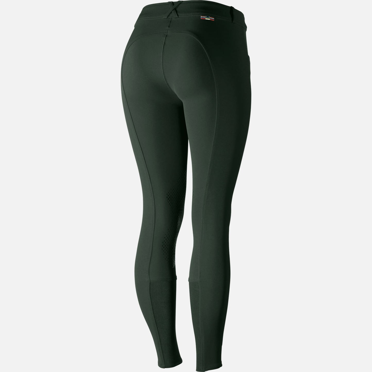 Horze Grand Prix Womens Silicone Knee Patch Breeches - Scarab Green