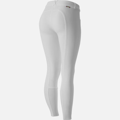 Horze Grand Prix Womens Silicone Knee Patch Breeches - White
