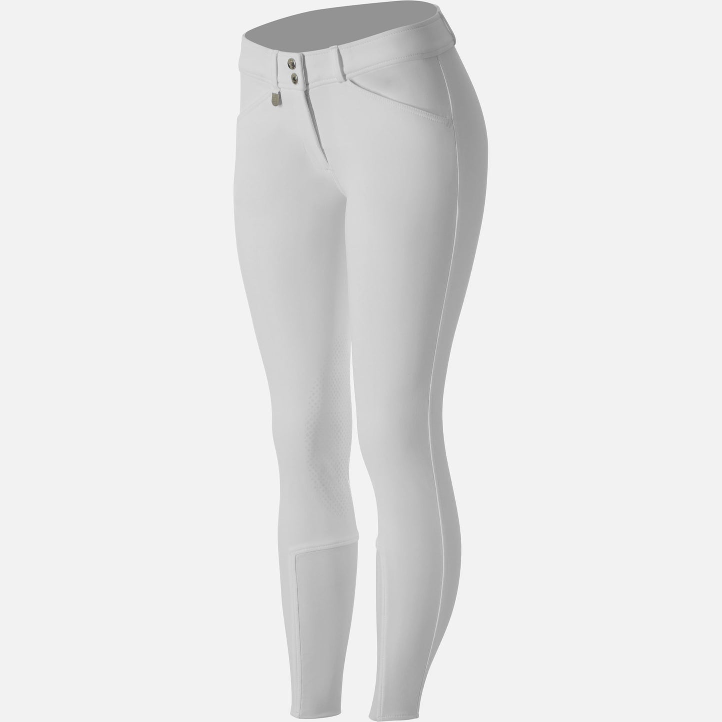 Horze Grand Prix Womens Silicone Knee Patch Breeches - White