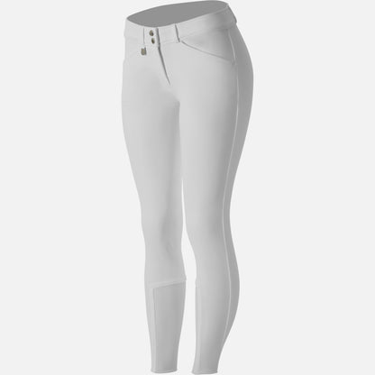 Horze Grand Prix Womens Silicone Knee Patch Breeches - White