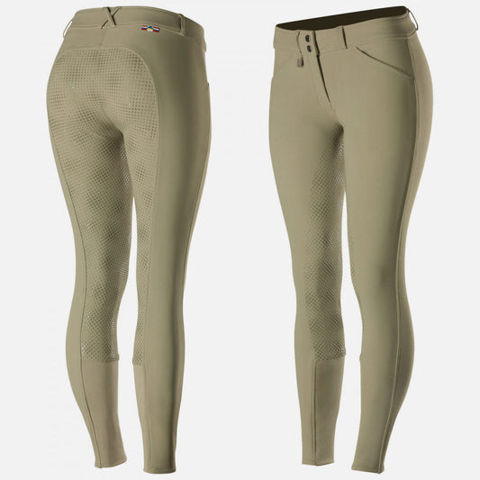 Horze Grand Prix Womens Silicone Full Seat Breeches - Tan