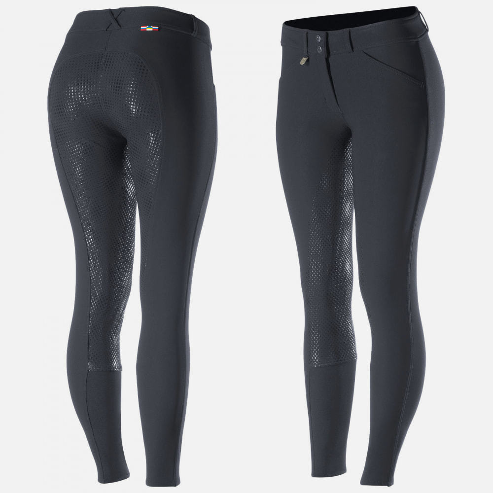 Horze Grand Prix Womens Silicone Full Seat Breeches - Peacoat Dark Blue