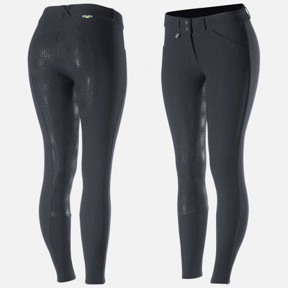 Horze Grand Prix Womens Silicone Full Seat Breeches - Peacoat Dark Blue