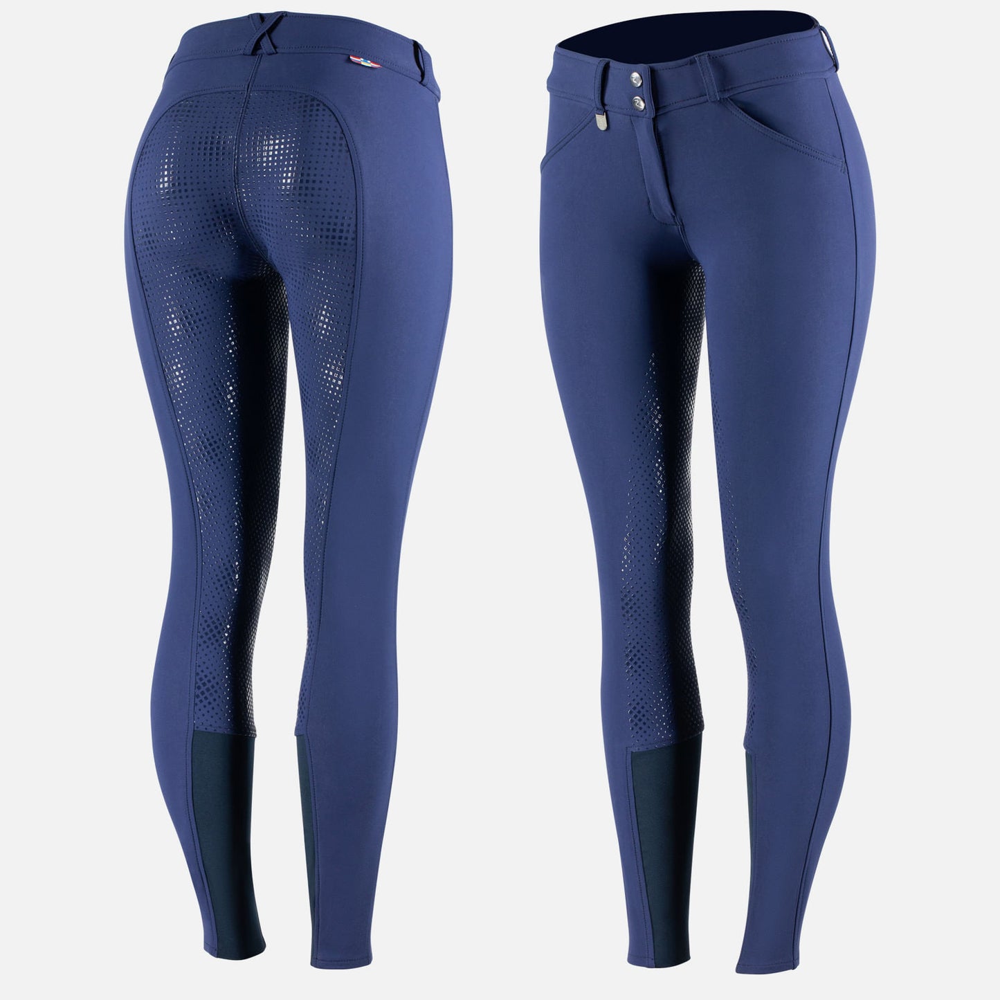 Horze Grand Prix Womens Silicone Full Seat Breeches - Patriots Blue