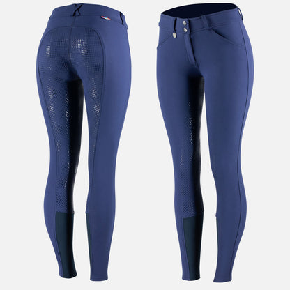 Horze Grand Prix Womens Silicone Full Seat Breeches - Patriots Blue