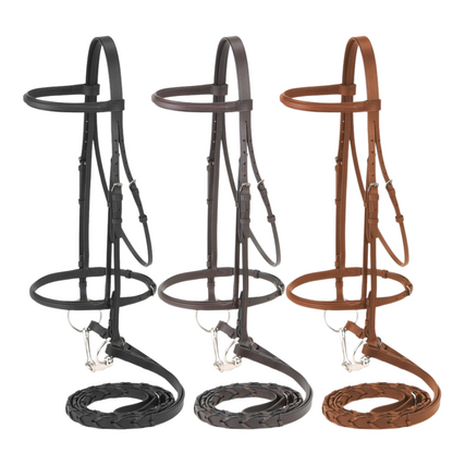 Silver Fox® Square Raised Snaffle Bridle