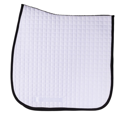 Dura-Tech® Standard Dressage Pad with Color Binding - White/Black