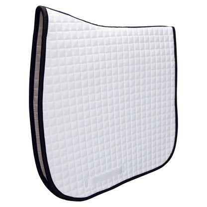 Dura-Tech® Standard Dressage Pad with Color Binding - White/Black