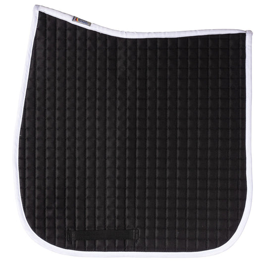 Dura-Tech® Standard Dressage Pad with Color Binding - Black/White