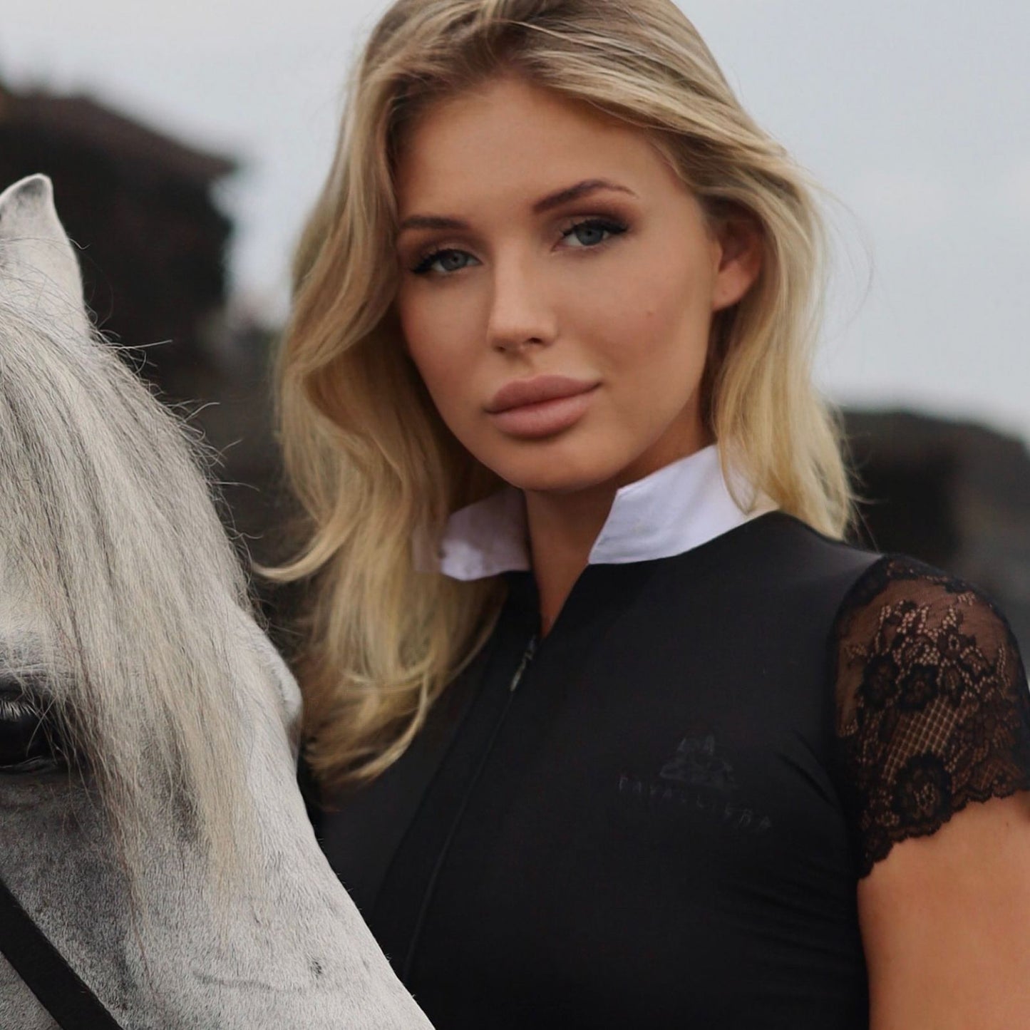 Cavalliera Angel Short Sleeve Show Shirt - Black