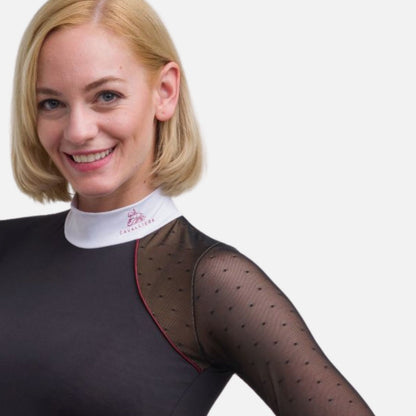 Cavalliera Modern Dame Long Sleeve Show Shirt - Black